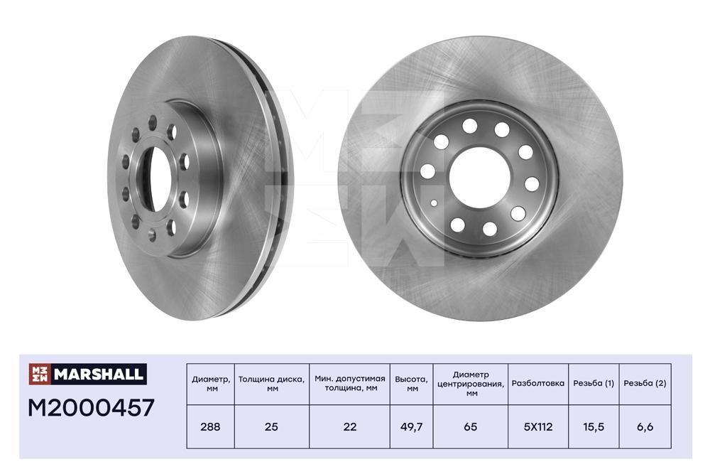 

Тормозной диск передний Audi A3 03-; Skoda Octavia II (A5), III (A7), IV (A8) 04- / Yeti