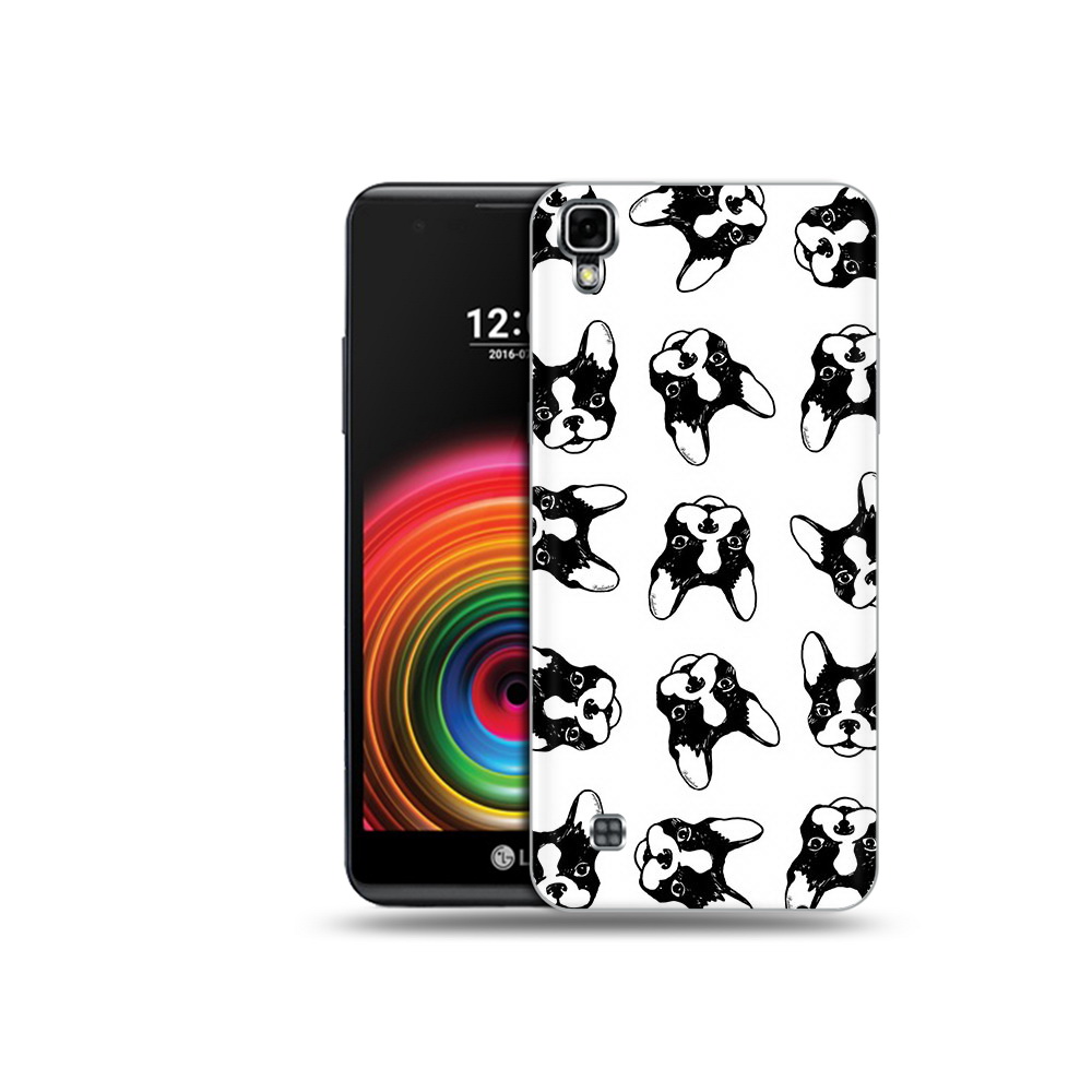 

Чехол MyPads Tocco для LG X Power черно белые собачки, Прозрачный, Tocco