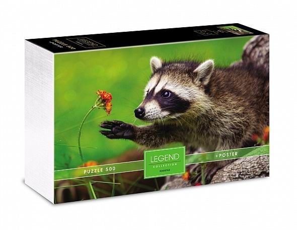 

Пазл Hatber Premium LEGEND ZooStyle-Любопытный енот 500 элементов, формат А2 480х330мм