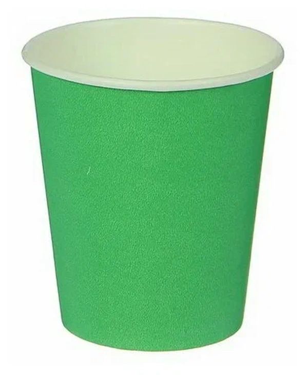 

Стакан бумажный однотонный, цвет зеленый, объем 250 мл, набор 10 штук