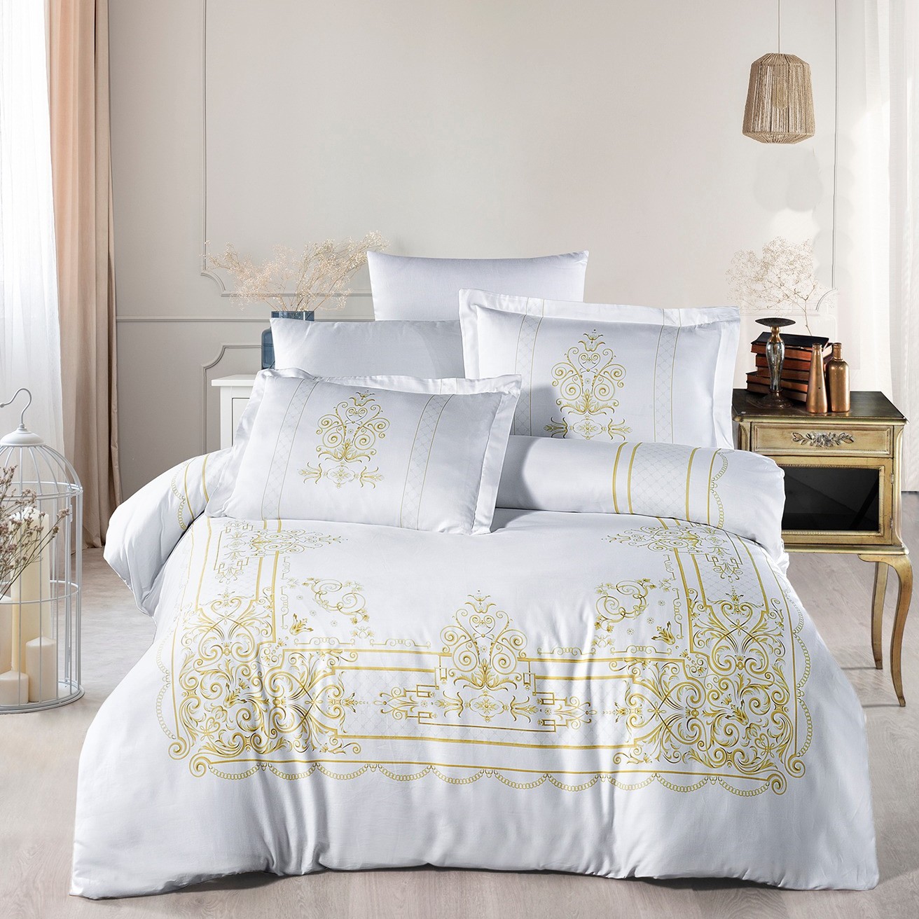 

Комплект постельного белья Ecosse Satin, евро, сатин, Golden, Satin