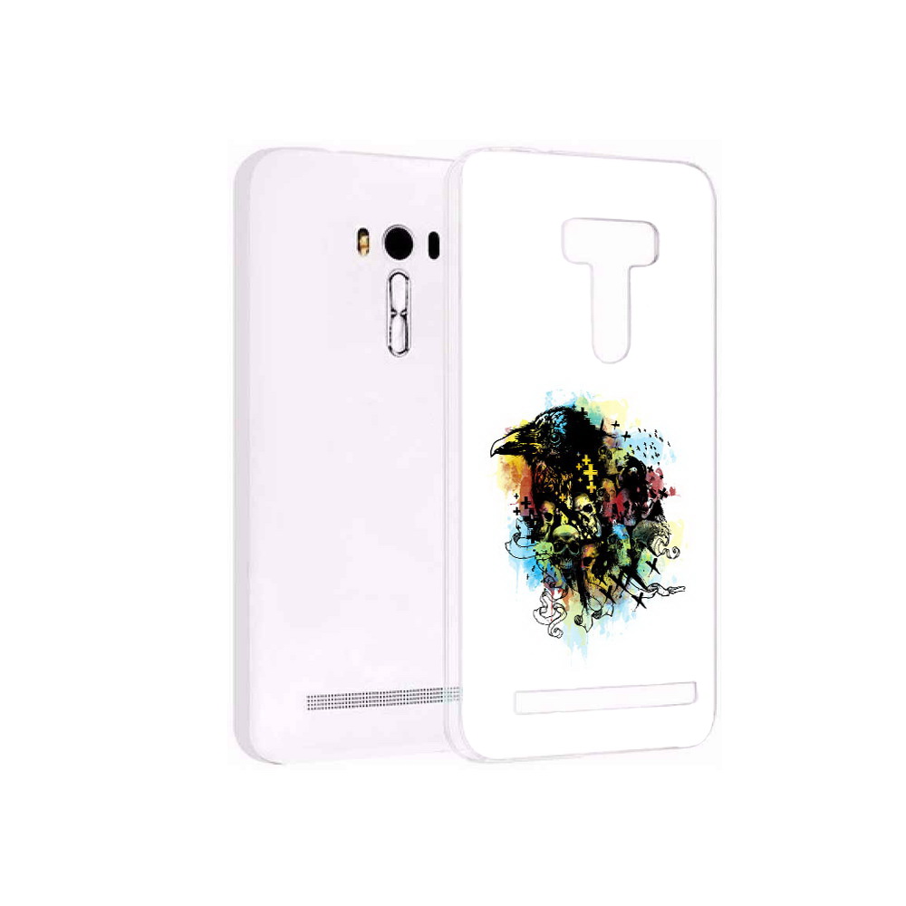 

Чехол MyPads Tocco для Asus ZenFone Selfie (ZD551KL) ворон и черепа, Прозрачный, Tocco