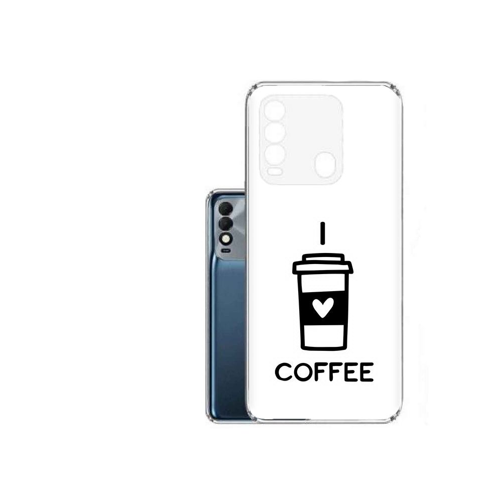 

Чехол MyPads Tocco для Tecno Spark 8 Я люблю кофе, Прозрачный, Tocco