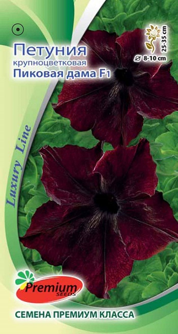 

Семена цветов Premium seeds Premium seeds Петуния крупноцветковая Пиковая дама F1 5 шт.