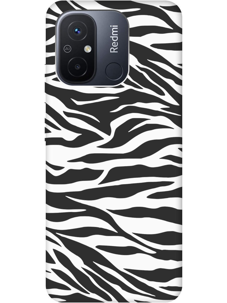 

Силиконовый чехол на Xiaomi Redmi 12C с рисунком "Паттерн зебры" Soft Touch черный, 20001233