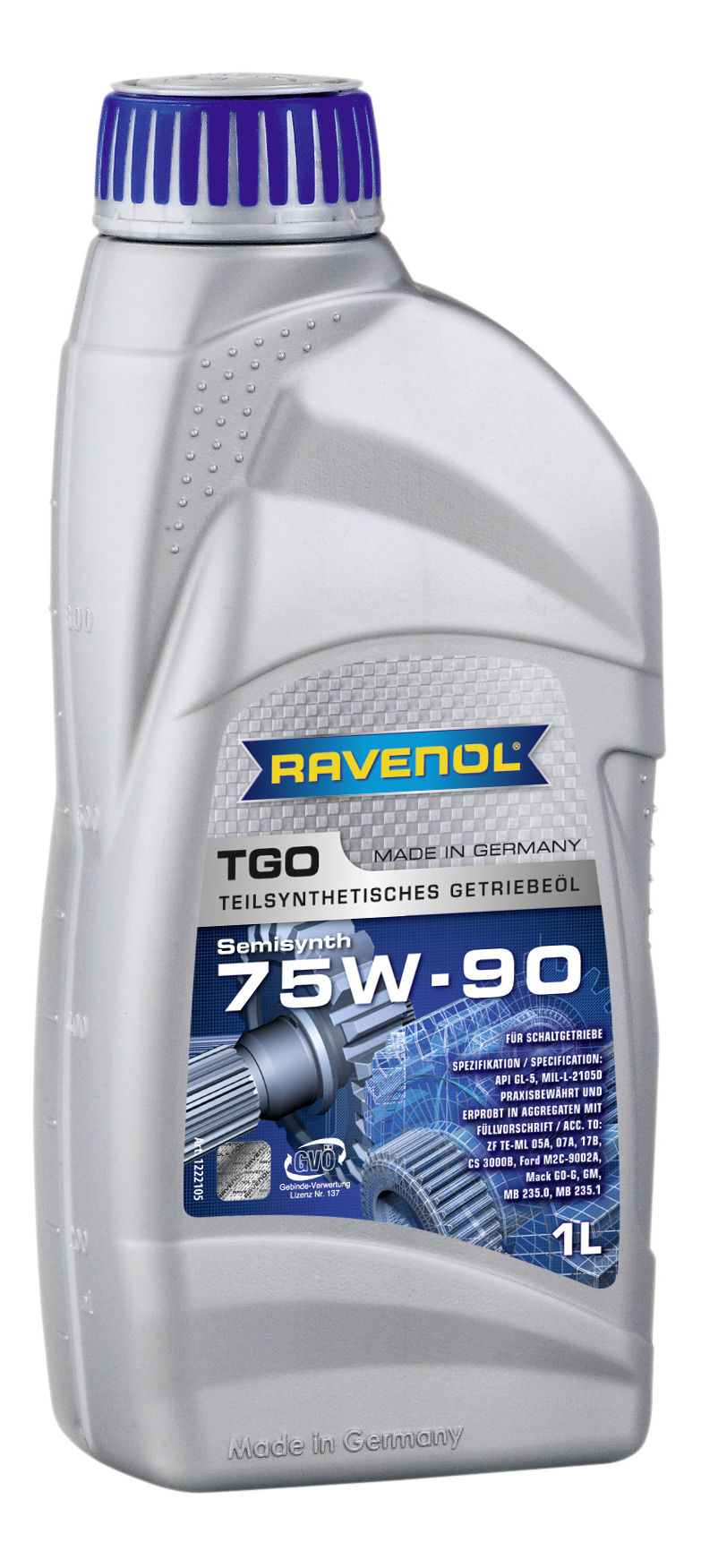 

Трансмиссионное масло RAVENOL 122210500101999 75W-90 GL-5, Трансмиссионное масло TGO 75W-90 GL-5 ( 1л) (второй номер 4014835734418)