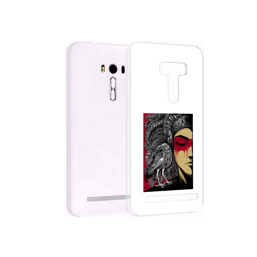 

Чехол MyPads Tocco для Asus ZenFone Selfie (ZD551KL) девушка с вороном в абстракции, Прозрачный, Tocco