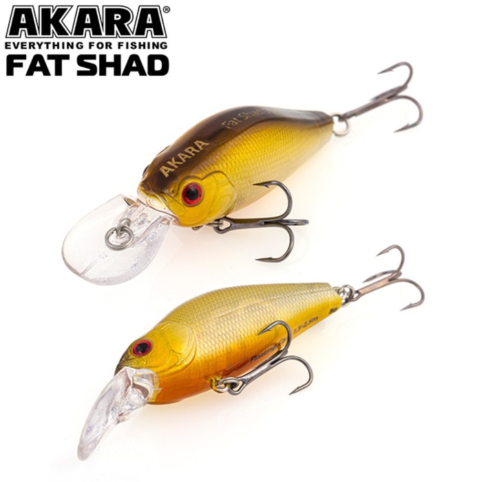 

Воблер Akara Fat Shad 55F, цвет A76, длина 5,5 см, 8 гр., Золотистый, Fat Shad 55F