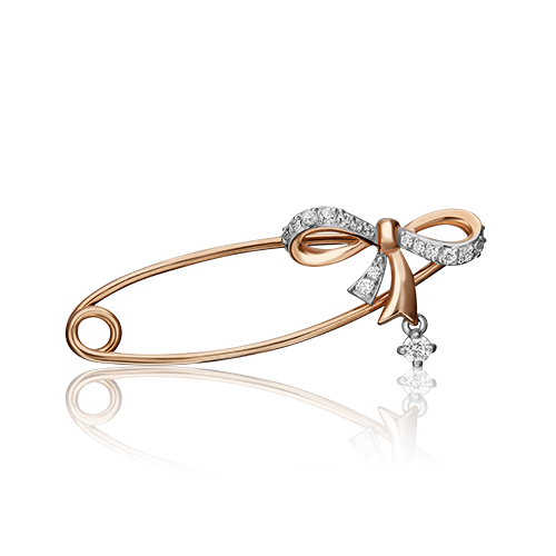 

Брошь из комбинированного золота с фианитом PLATINA jewelry 04-0116-00-401-1111-03, 04-0116-00-401-1111-03