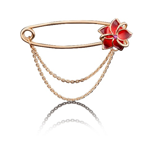 

Брошь из красного золота с фианитом/эмалью PLATINA jewelry 04-0128-00-404-1110-25, 04-0128-00-404-1110-25