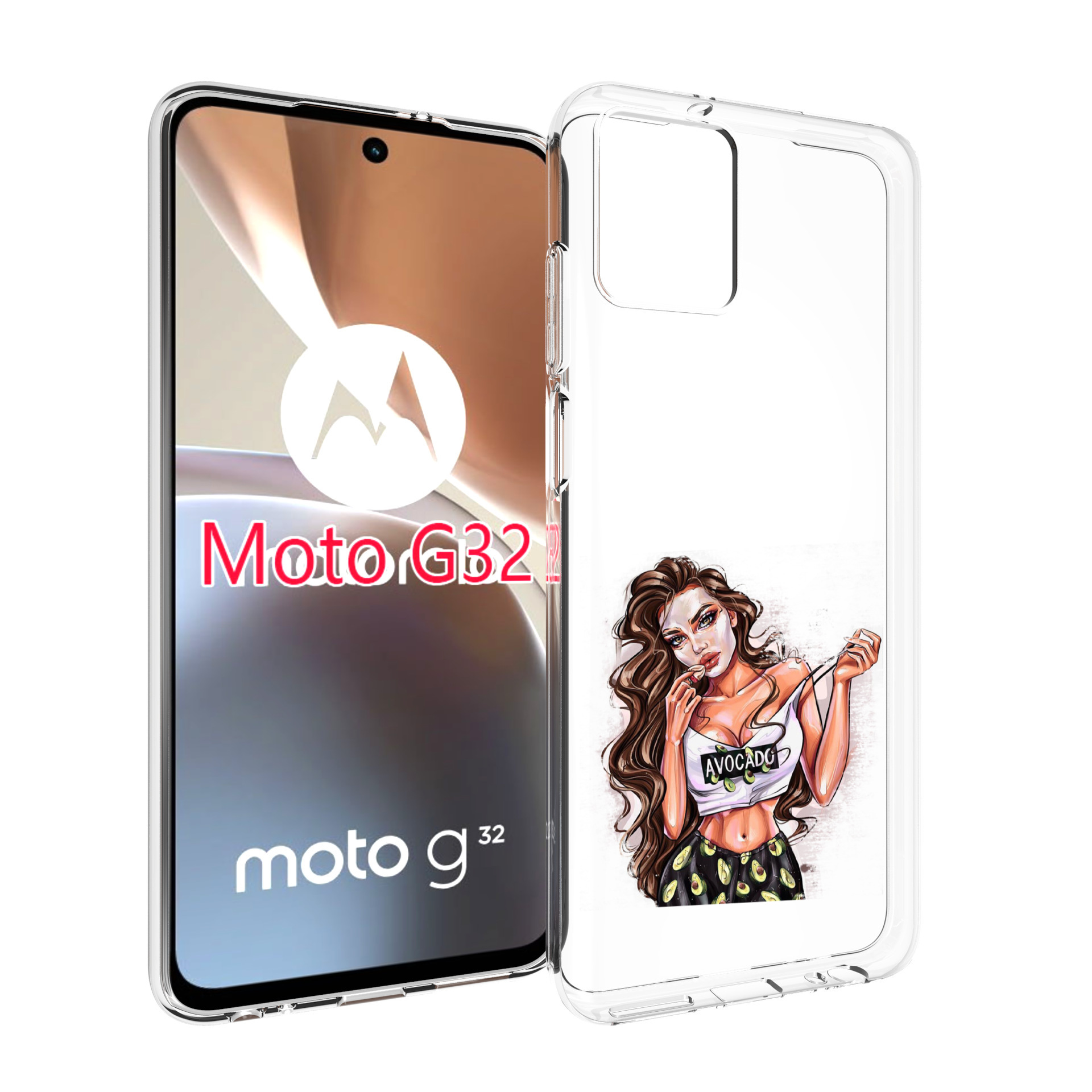 

Чехол MyPads Продукты на дом с доставкой женский для Motorola Moto G32, Прозрачный, Tocco