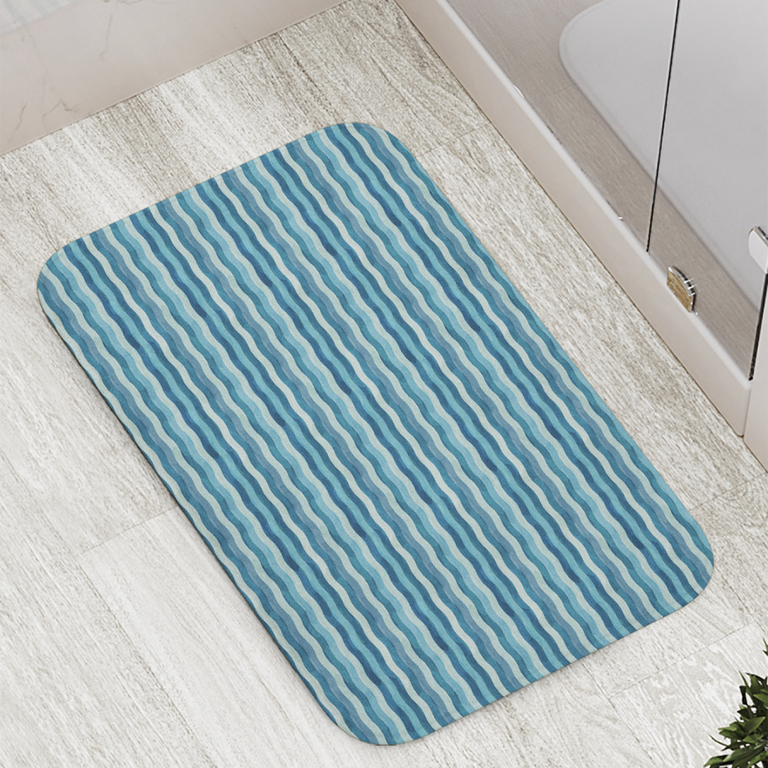 

Коврик противоскользящий JoyArty "Морской зигзаг" для ванной, сауны, бассейна, 77х52 см, Морской зигзаг