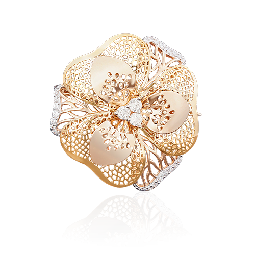 

Брошь из комбинированного золота с фианитом PLATINA jewelry 04-0140-00-401-1113-65, 04-0140-00-401-1113-65