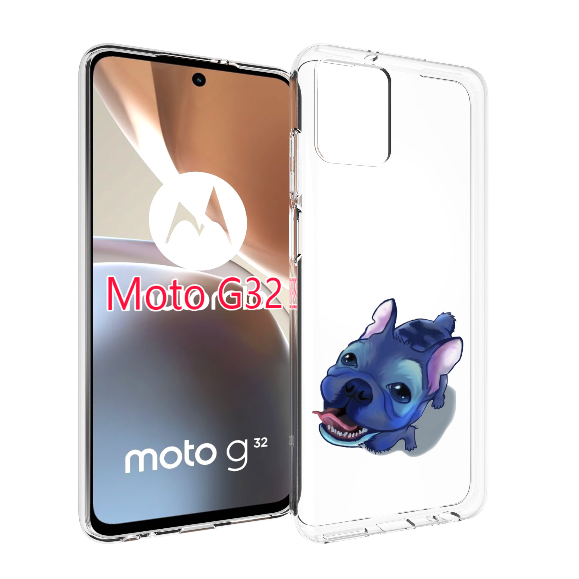 Чехол MyPads Синий Пес для Motorola Moto G32