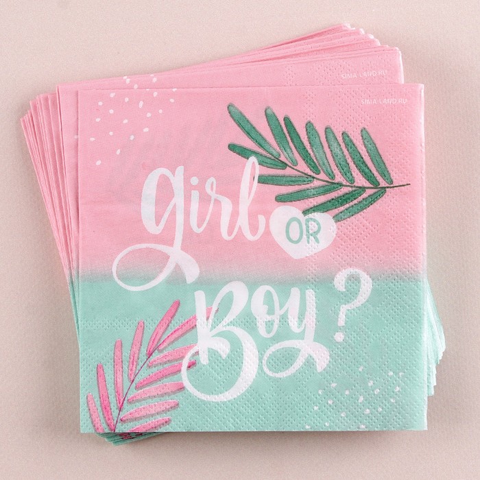 

Страна Карнавалия Салфетки 25*25см "Gir or Boy" (набор 20 шт), Разноцветный, 25х25см20