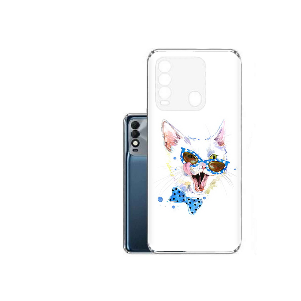 

Чехол MyPads Tocco для Tecno Spark 8 белый кот, Прозрачный, Tocco