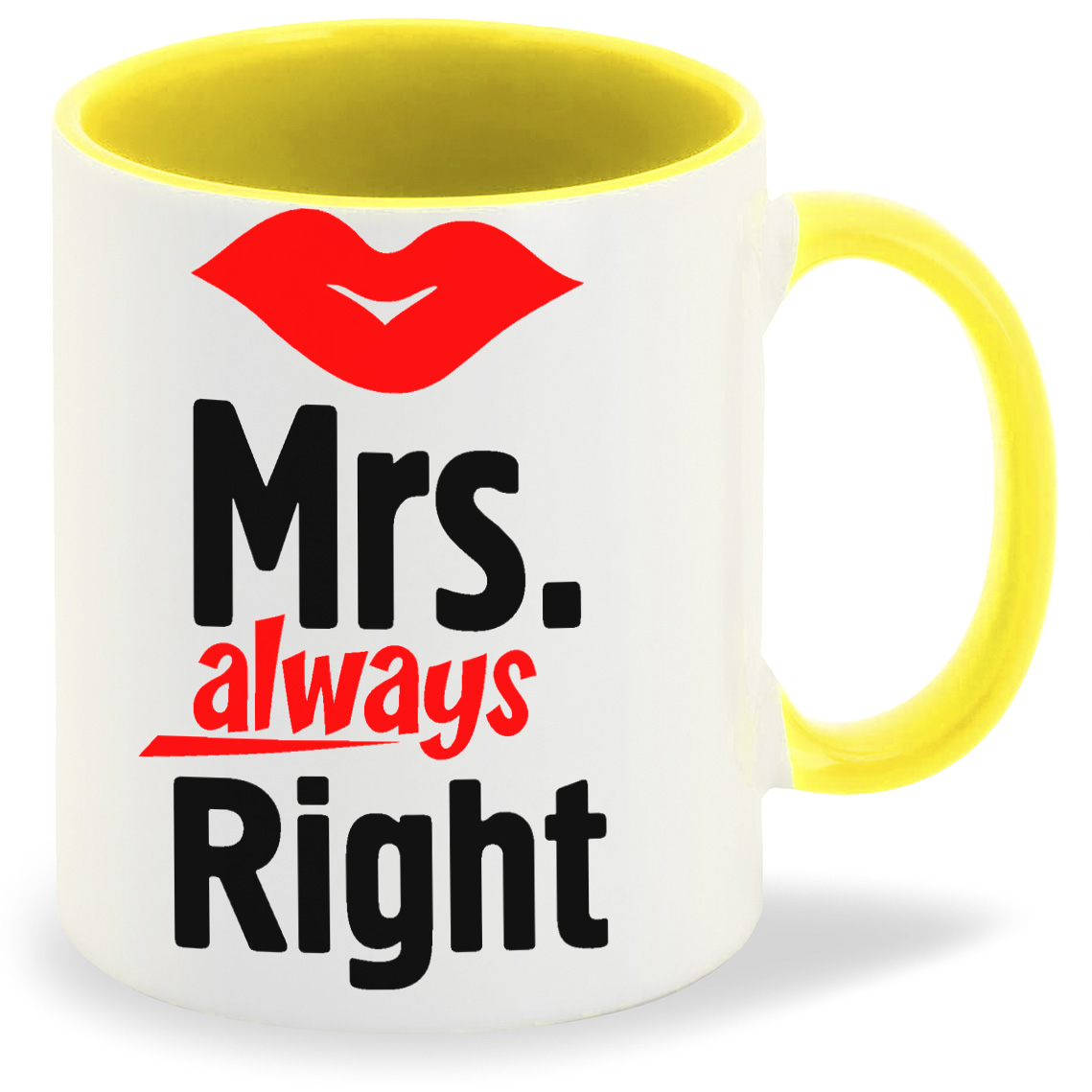 фото Кружка желтая coolpodarok mrs always right (миссис всегда права)