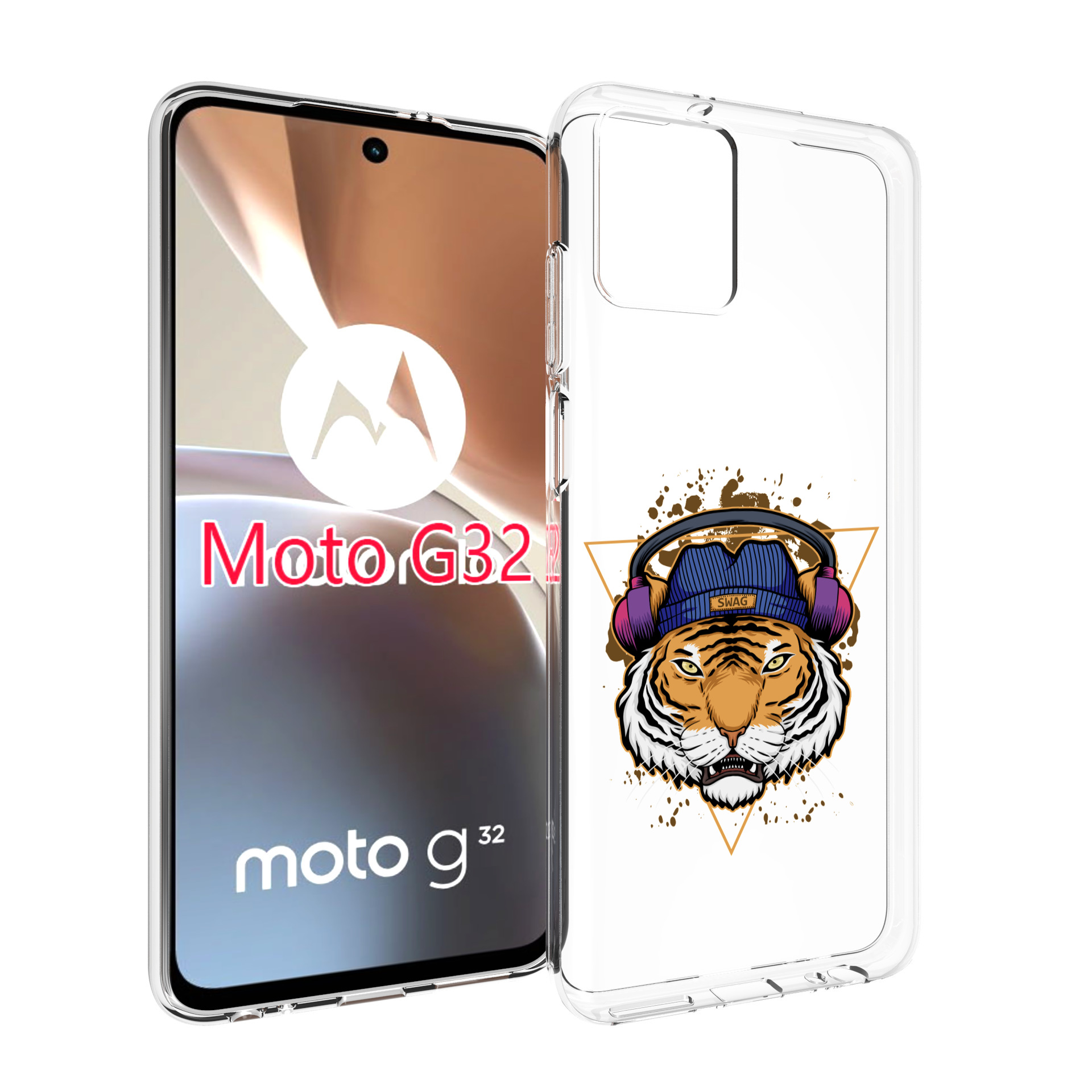 

Чехол MyPads Тигр-Свэг для Motorola Moto G32, Прозрачный, Tocco