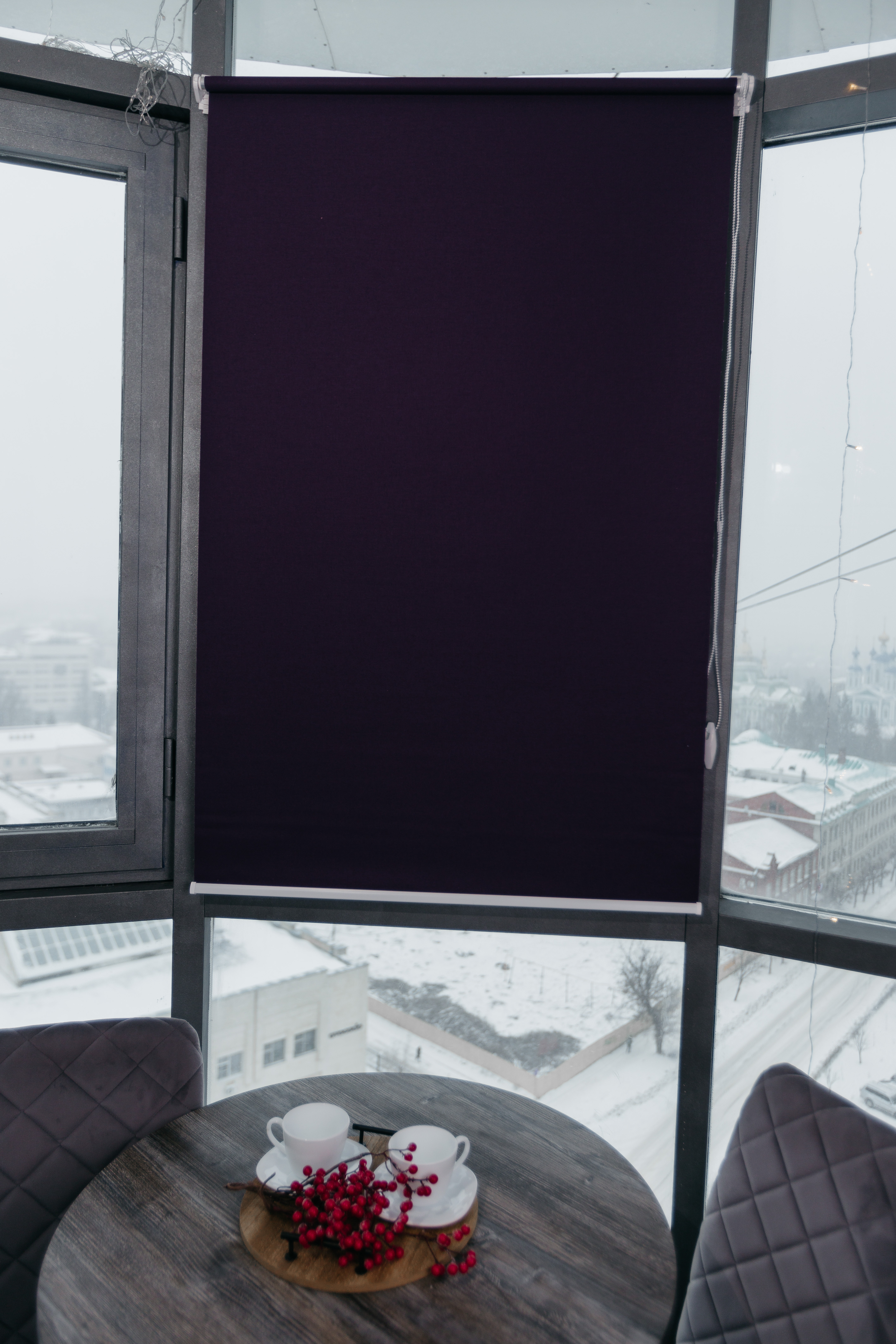 

Рулонная штора RolisBlinds mini баклажан на окна 125 (ширина)x150 (высота)., 805125150, 805