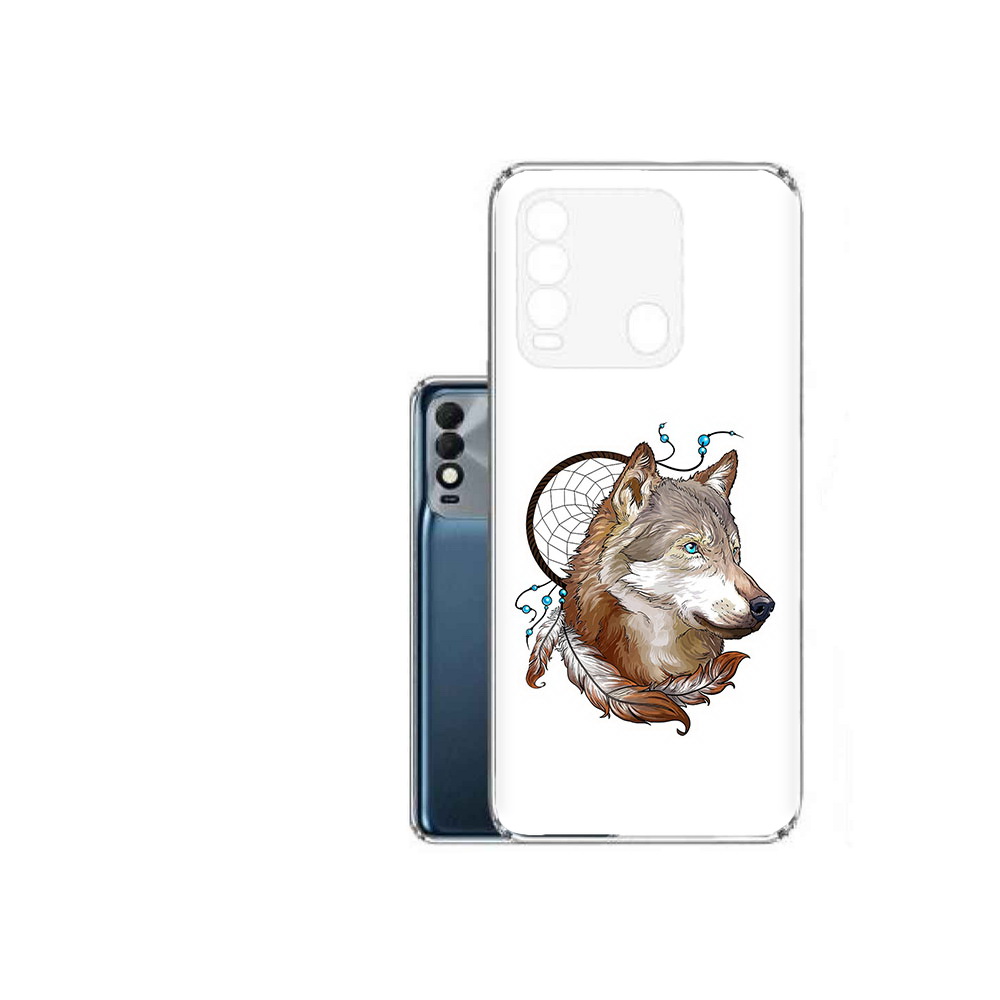 

Чехол MyPads Tocco для Tecno Spark 8 волк и ловец снов, Прозрачный, Tocco