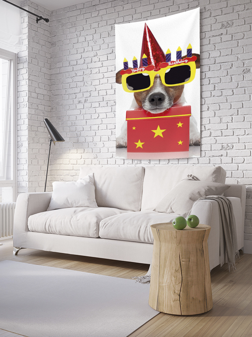 

Вертикальное фотопанно на стену JoyArty С Днем рождения от песика 100x150 см, С Днем рождения от песика