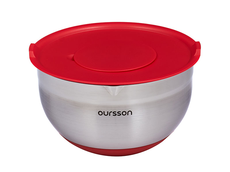 фото Миска для смешивания с крышкой oursson bs4002rs/rd