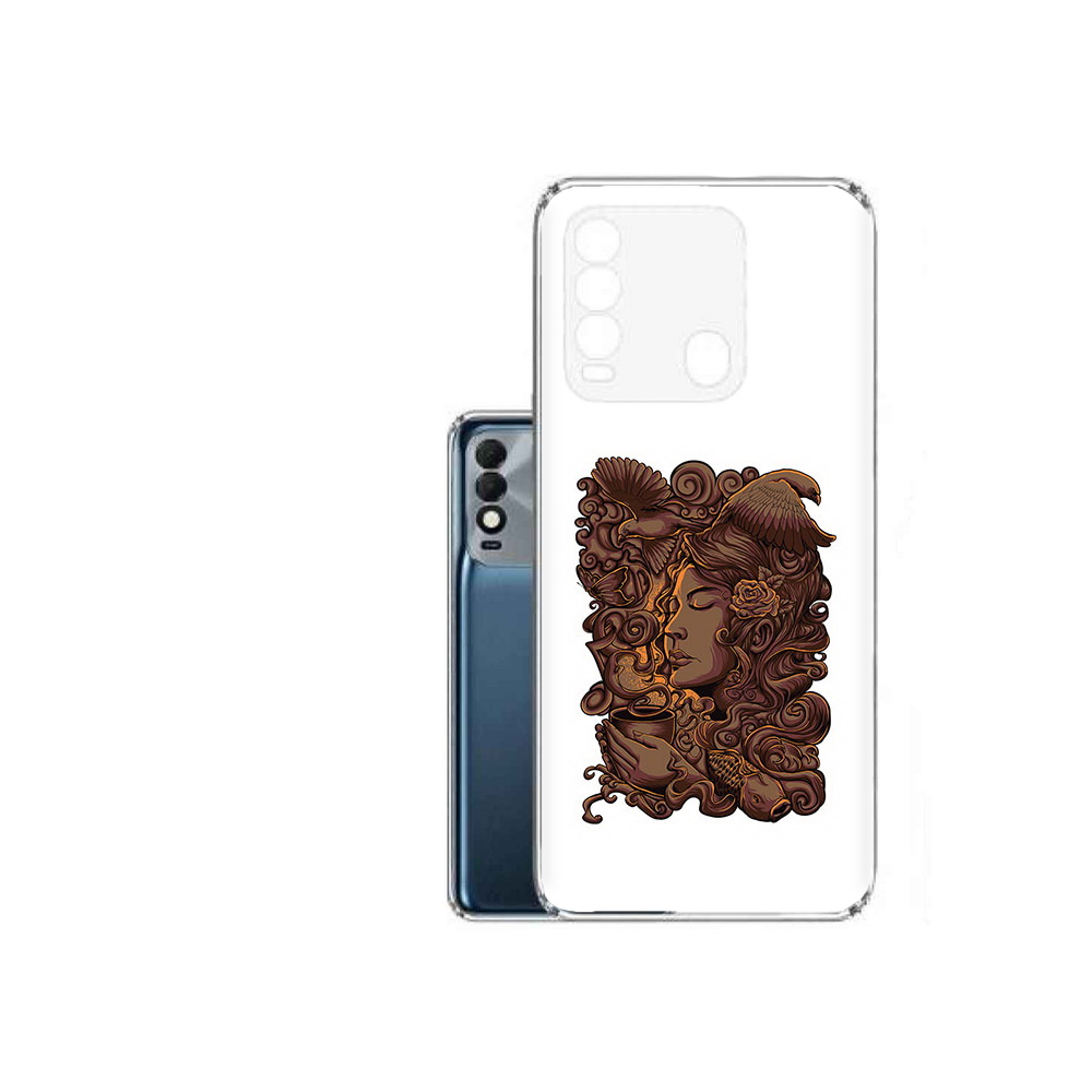 

Чехол MyPads Tocco для Tecno Spark 8 девушка с длинными волосами абстракция, Прозрачный, Tocco