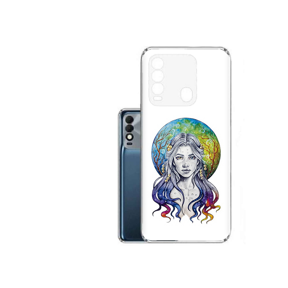 

Чехол MyPads Tocco для Tecno Spark 8 девушка с красивыми волосами, Прозрачный, Tocco