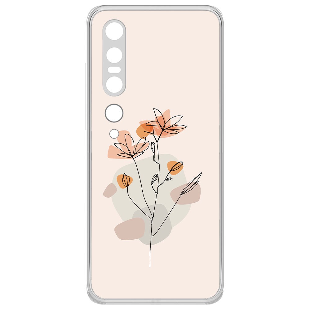 

Чехол-накладка Krutoff Clear Case Ромашки для Xiaomi Mi 10, Прозрачный