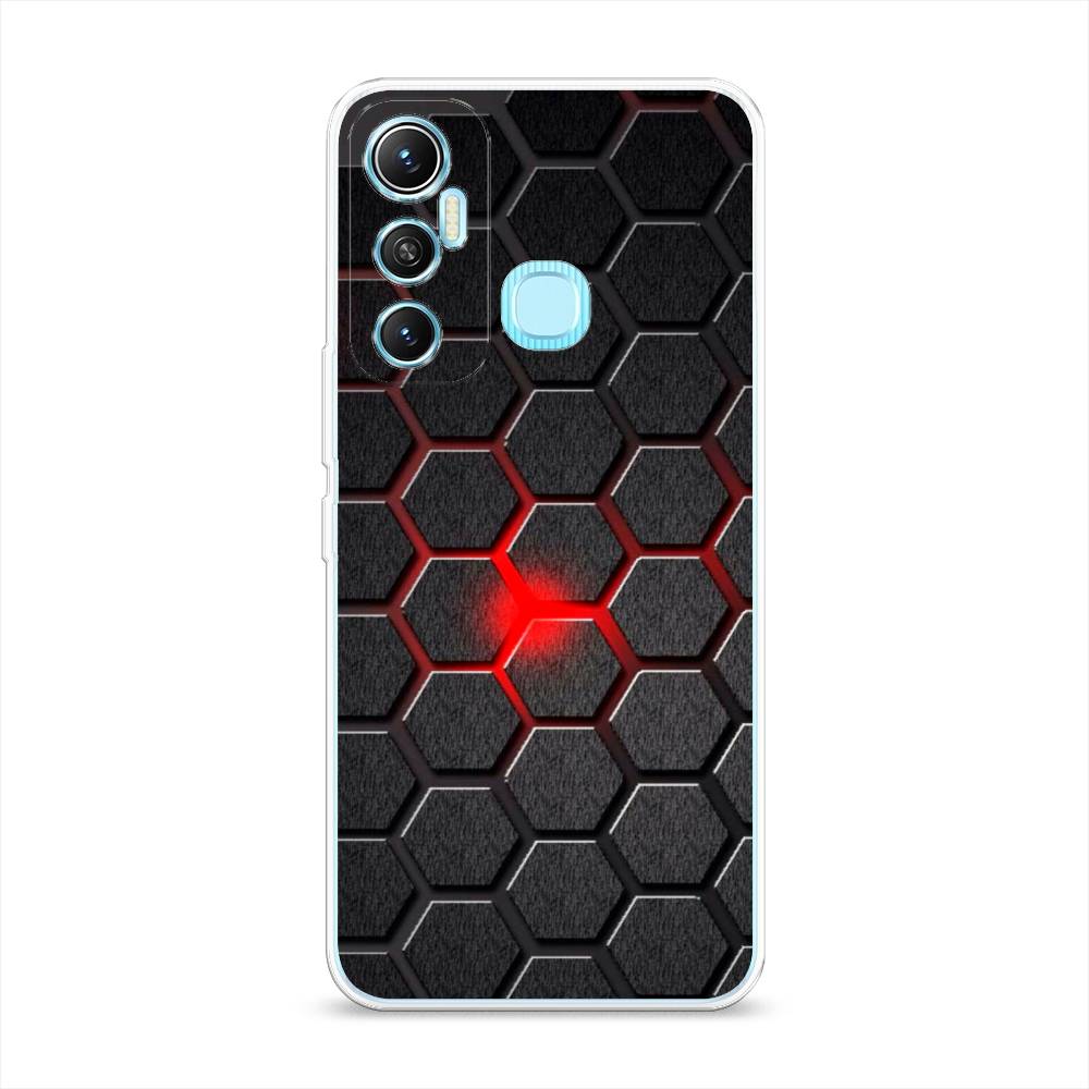 

Чехол на Infinix HOT 11 Helio G70 64 GB "Соты красные", Красный;черный;серый, 3100750-3