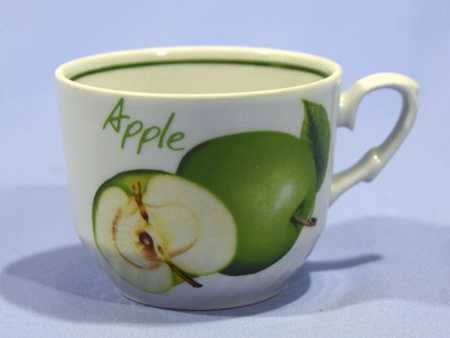 фото Чашка чайная 250 см3 "зеленое яблоко" ф. кирмаш деколь добрушский фарфоровый завод