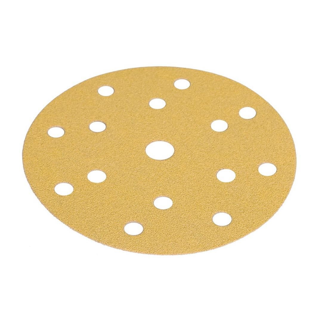 Круг абразивный на липучке P150 d=150 15 отв. бумажная основа Gold Velcro TORNADO  1шт абразивный круг на липучке skrab 125мм р400