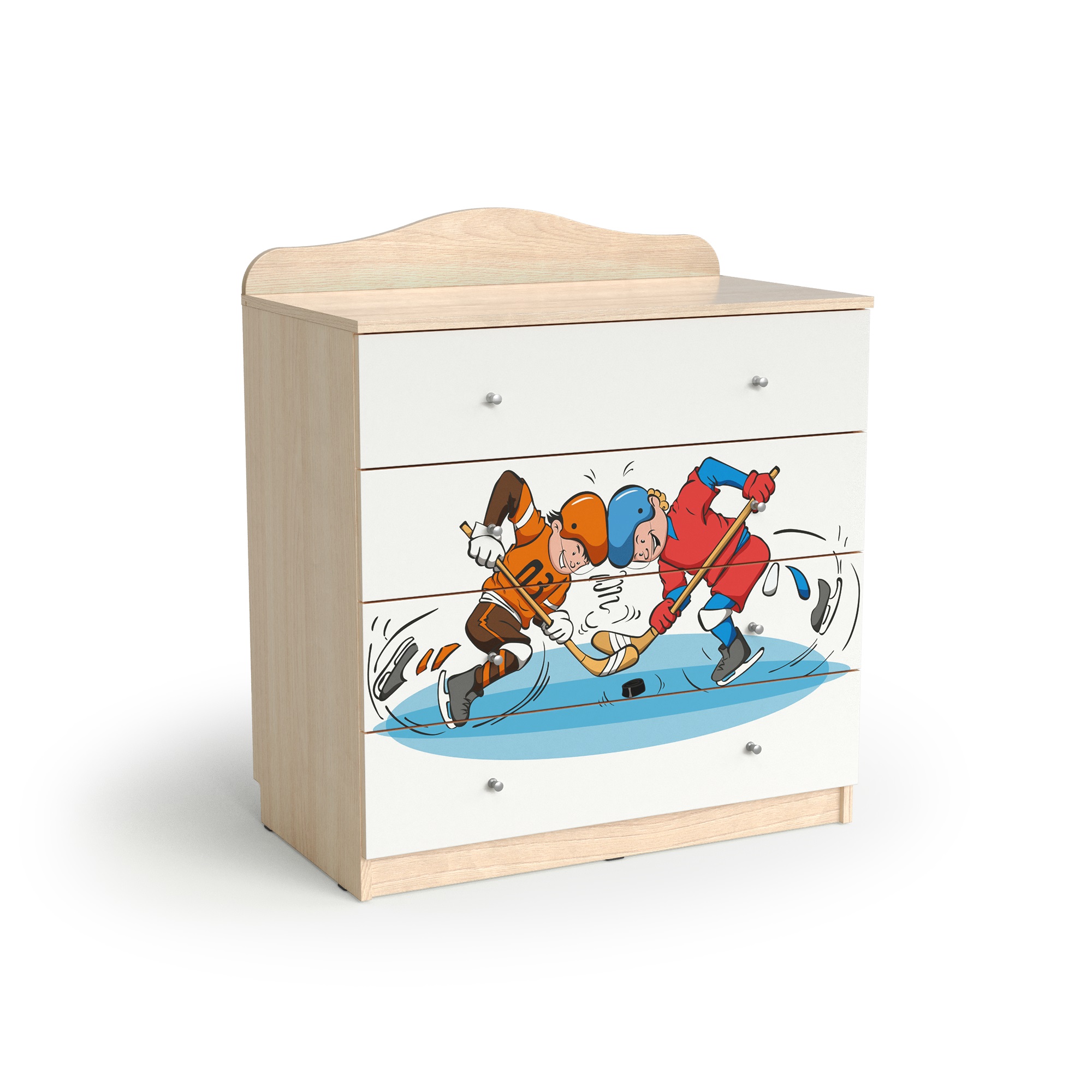 Комод для детской Мама Хоккей Шимо светлый/Белый 100418