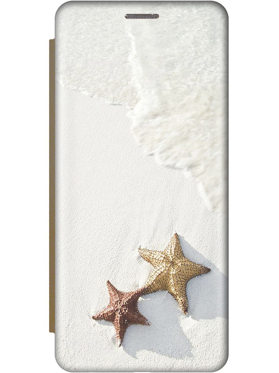 

Чехол-книжка на Realme C55 c принтом "Две морские звезды" золотистый, Белый;желтый, 159509