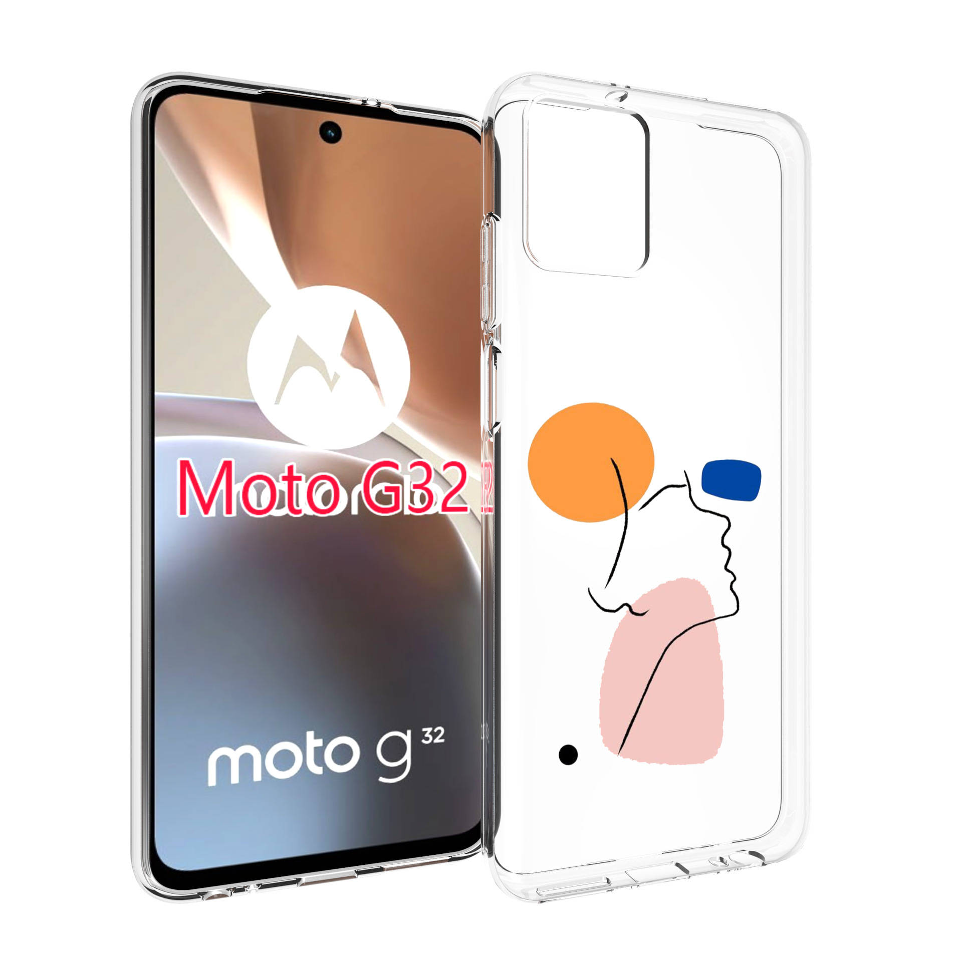 

Чехол MyPads абстракция девушки женский для Motorola Moto G32, Прозрачный, Tocco