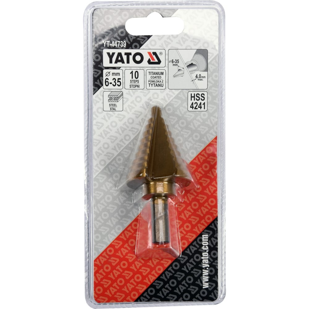 

Ступенчатое сверло YATO YT-44739