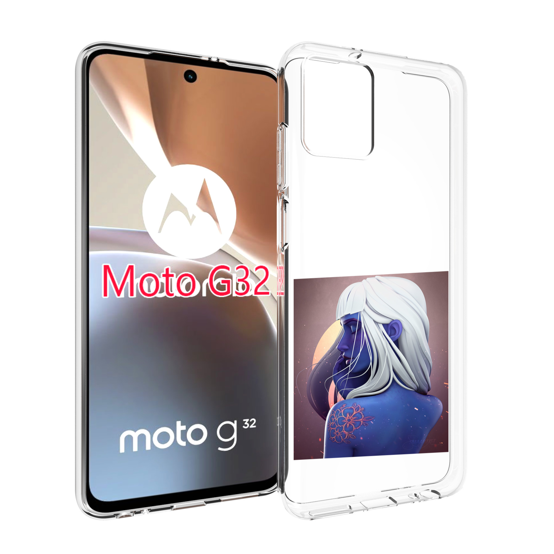 

Чехол MyPads аватар-с-цветком для Motorola Moto G32, Прозрачный, Tocco