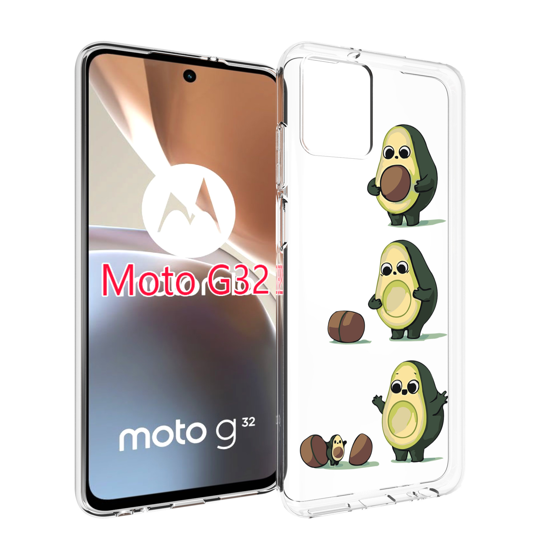 

Чехол MyPads авокадо-с-малышом для Motorola Moto G32, Прозрачный, Tocco