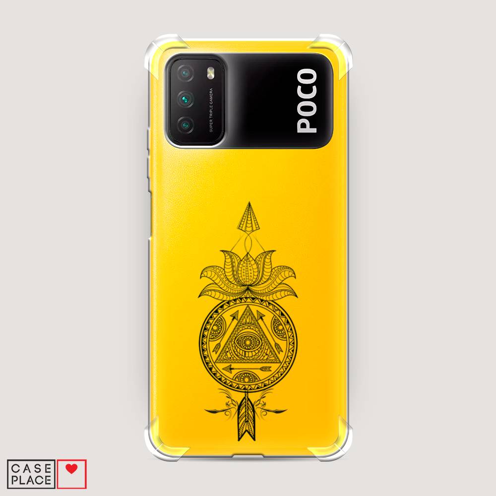 

Чехол Awog на Poco M3 "Талисман арт черный", Разноцветный, 39551-1