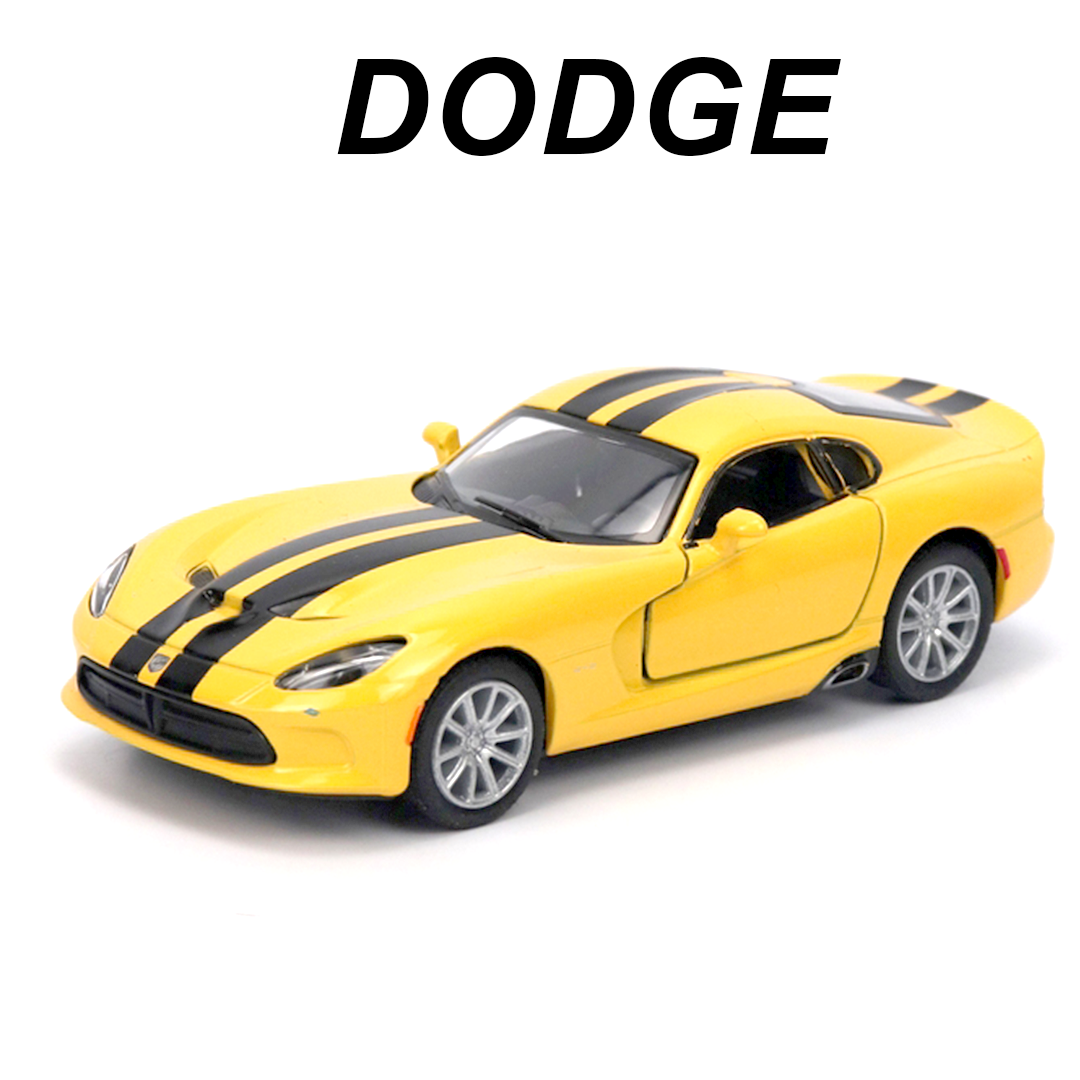 

Машинка металлическая Dodge с принтом желтая, Желтый