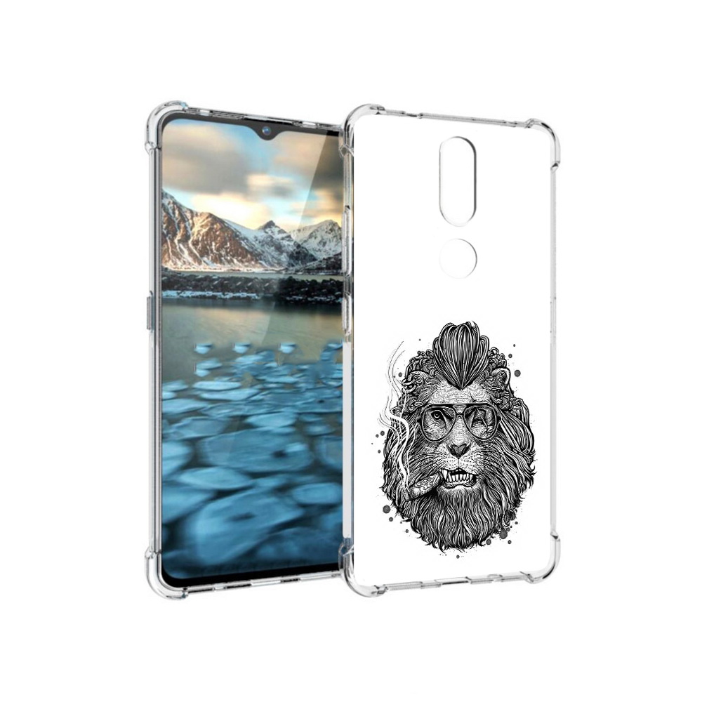 

Чехол MyPads Tocco для Nokia 2.4 курящий лев (PT227049.107.432), Прозрачный, Tocco