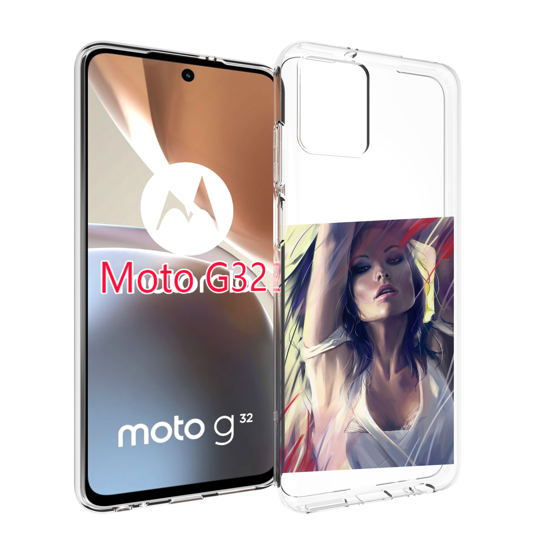 

Чехол MyPads акварельная-девушка женской для Motorola Moto G32, Прозрачный, Tocco