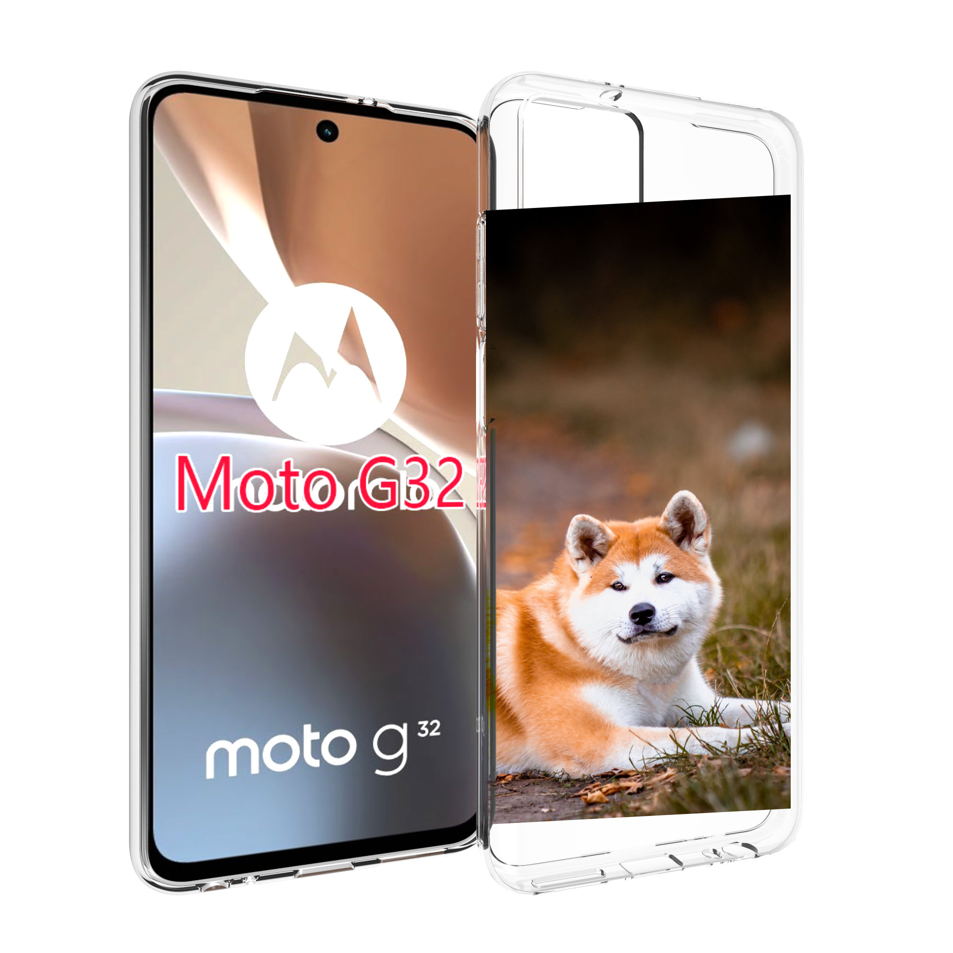 

Чехол MyPads акита ину для Motorola Moto G32, Прозрачный, Tocco
