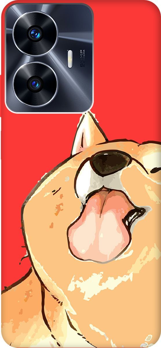 

Силиконовый чехол на Realme C55 с принтом "Shiba" красный, Красный;бежевый, 159510