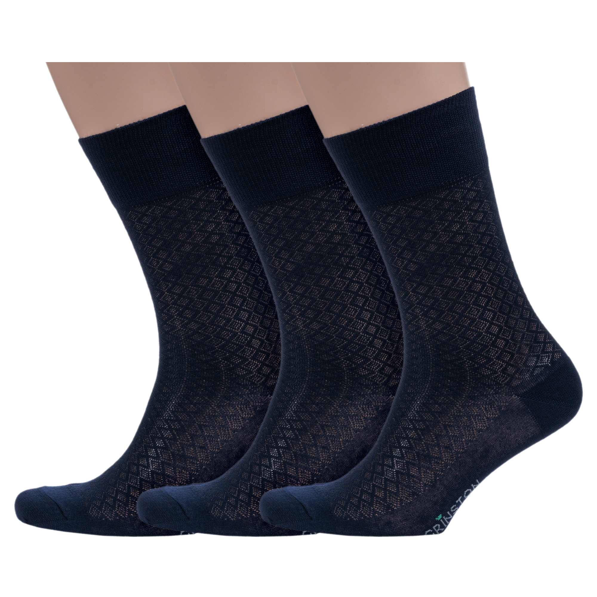 

Комплект носков мужских Grinston socks 3-15D21 синих 27, 3-15D21