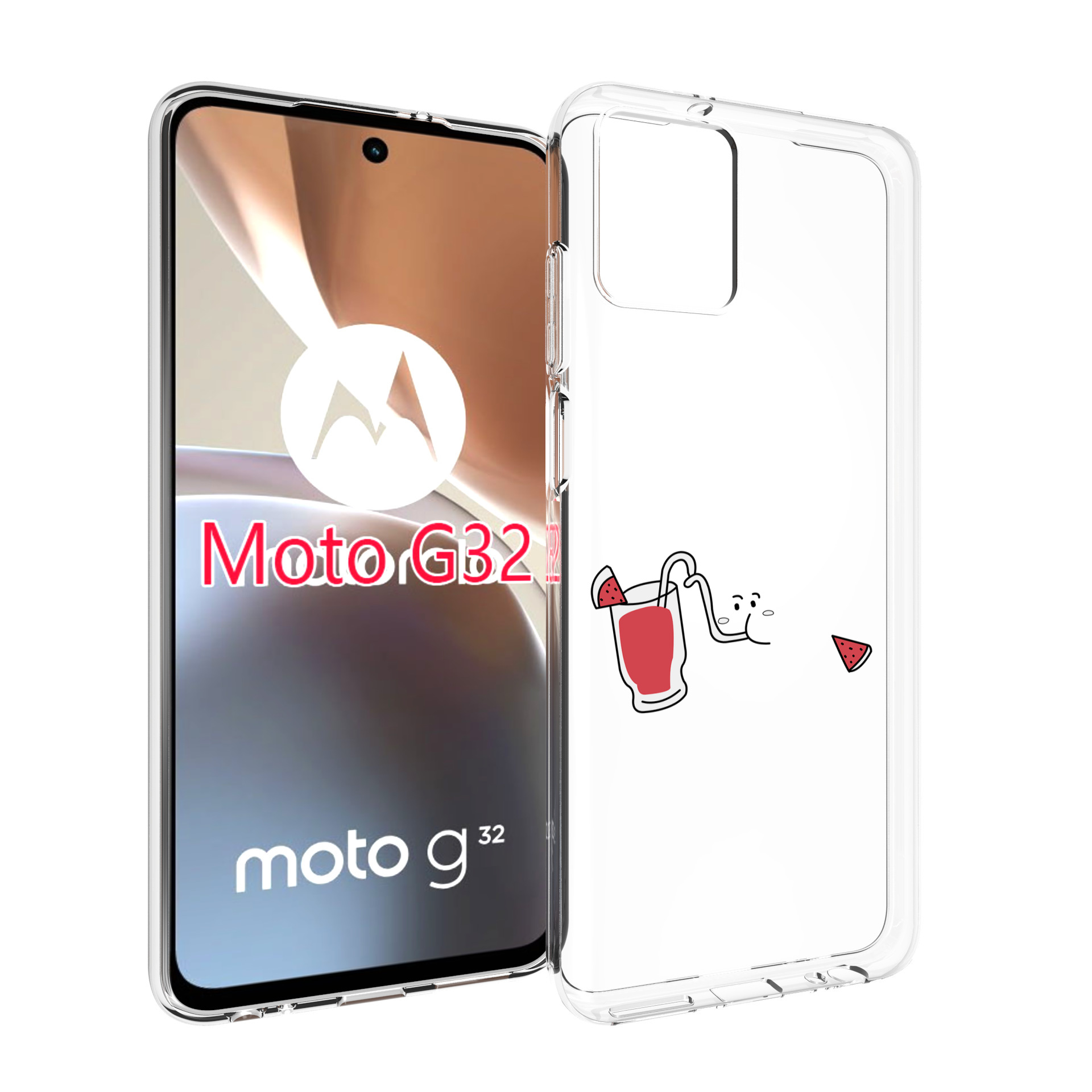 

Чехол MyPads арбузный-напиток для Motorola Moto G32, Прозрачный, Tocco