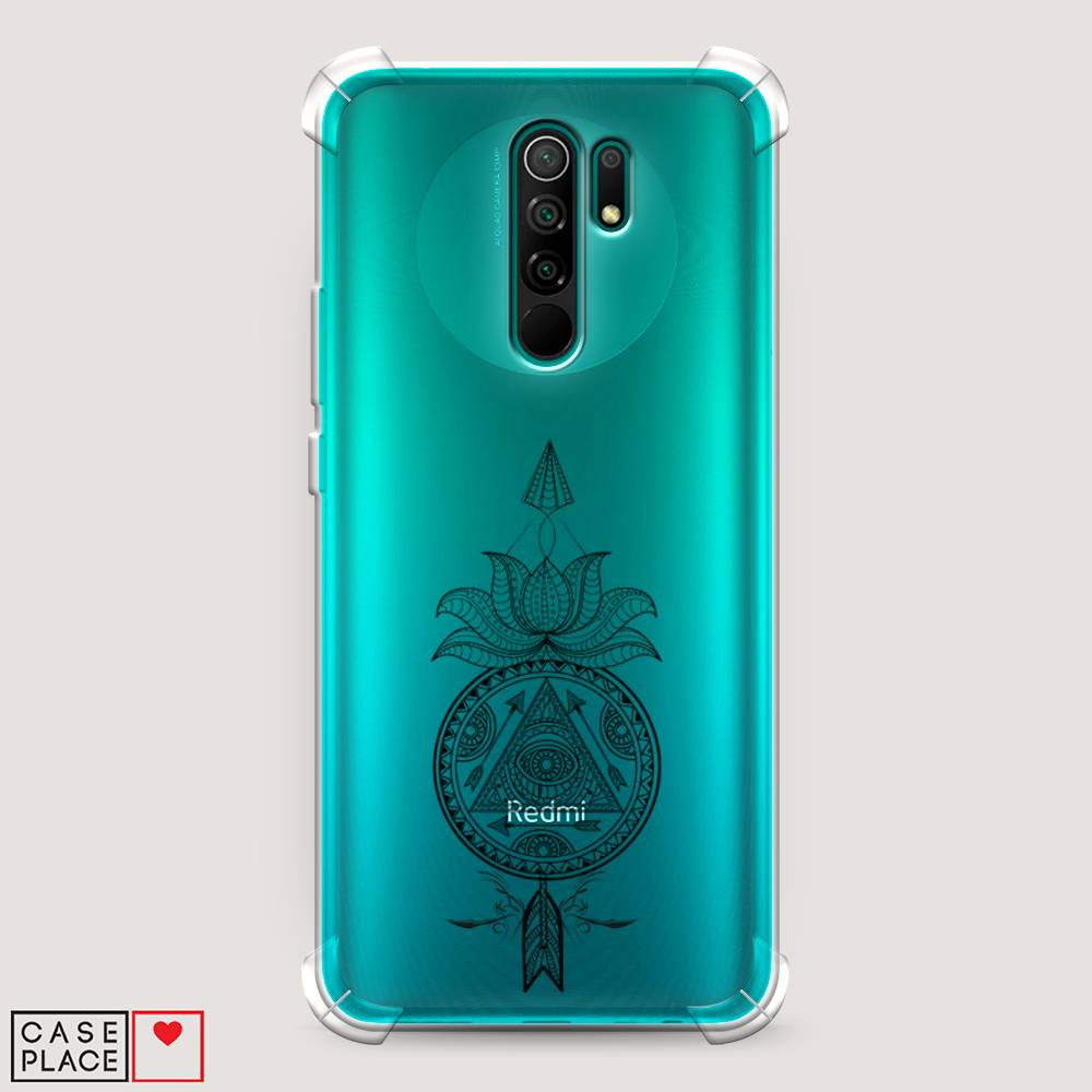 фото Противоударный силиконовый чехол "талисман арт черный" на xiaomi redmi 9 awog