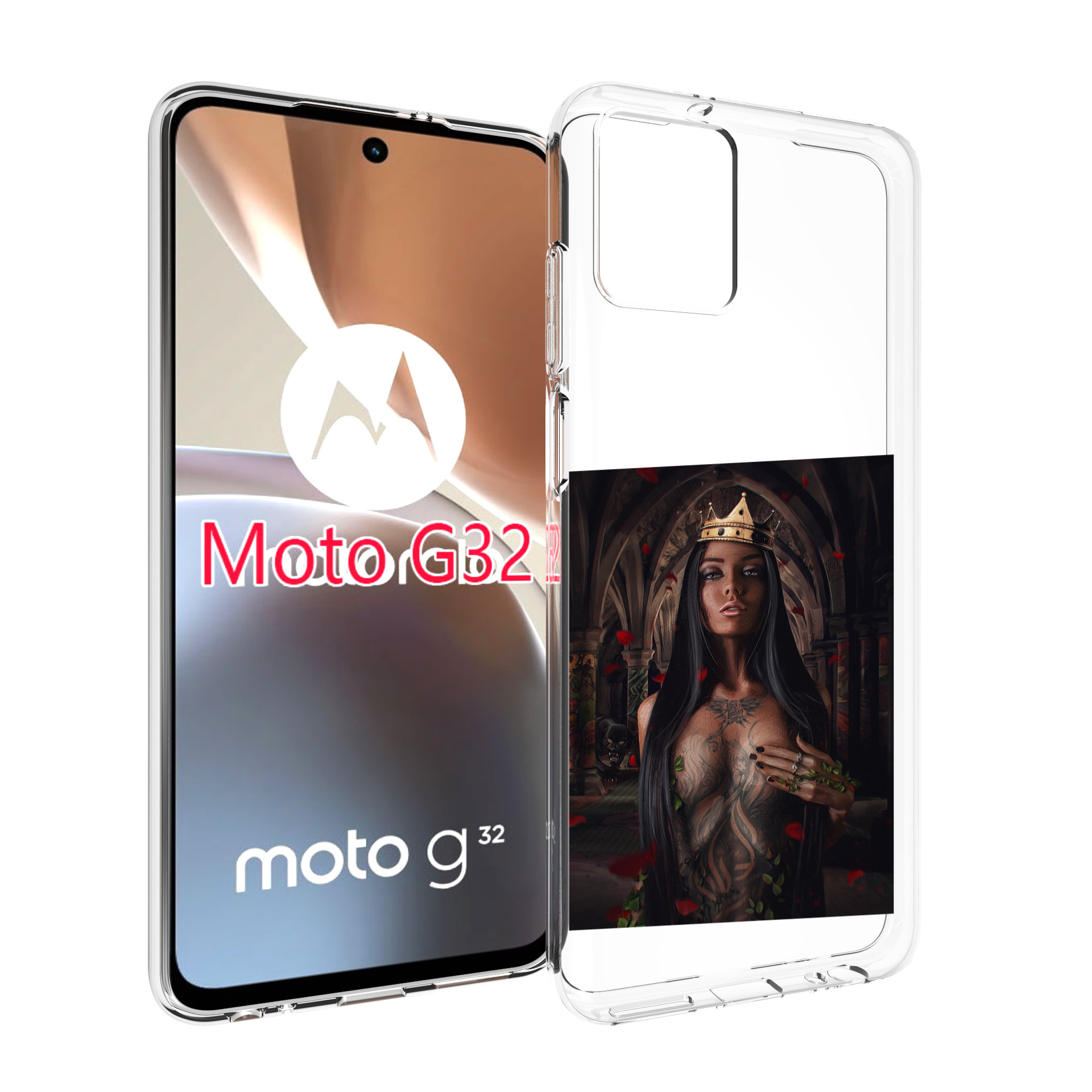 

Чехол MyPads багровый-пик для Motorola Moto G32, Прозрачный, Tocco