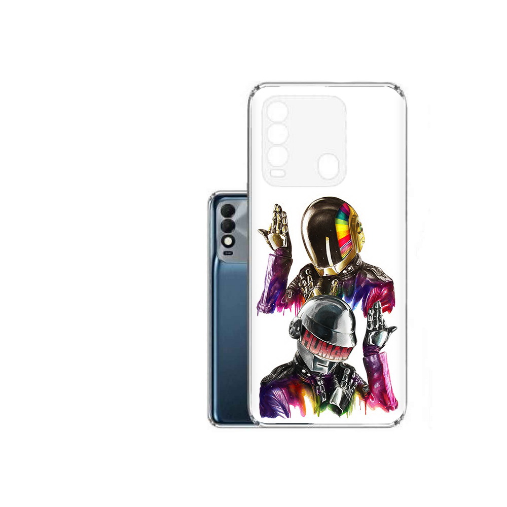

Чехол MyPads Tocco для Tecno Spark 8 диско космонавты, Прозрачный, Tocco
