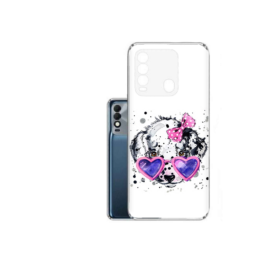 

Чехол MyPads Tocco для Tecno Spark 8 долматинец в очках, Прозрачный, Tocco